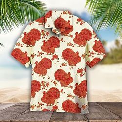Chef Turkey Men's Short Sleeve Shirt, Funny Tropical Shirt, Vintage Shirt, 3D Shirt Summer