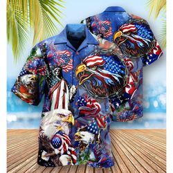 4th Of July Short Sleeve Shirt America My Heat Beats True To My Country Patriotism Aloha Button Up Shirt
