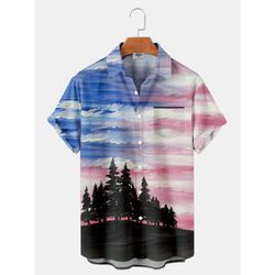 4th Of July Independence Day Flag And Forest Tropical Shirt Summer Beach Patriotic Aloha Shirt