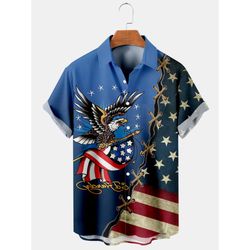 4th Of July USA Flag Eagle Hardy Tropical Shirt Summer Beach Patriotic Aloha Shirt