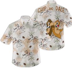 Disney Hawaiian Shirt Summer Beach Chip n Dale Nuts Disney Aloha Button Up Shirt