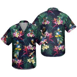 Disney Hawaiian Shirt Summer Beach Donal Duck Disney Aloha Button Up Shirt