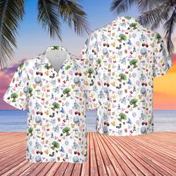Disney Hawaiian Shirt Summer Beach Pattern Disney Aloha Button Up Shirt