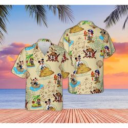 Disney Hawaiian Shirt Summer Beach Pirates Mickey Mouse Disney Aloha Button Up Shirt - 90scloth.1.jpg