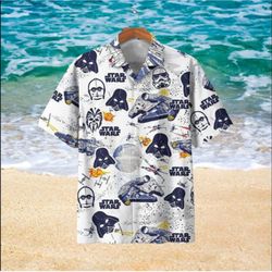 Disney Star Wars Hawaiian Shirt Summer Beach Starwars Anakin Skywalker Aloha Button Up Shirt