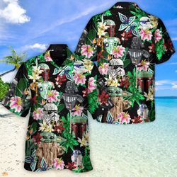 Disney Star Wars Hawaiian Shirt Summer Beach Starwars Characters Lego Tropical Aloha Button Up Shirt