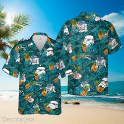 Disney Star Wars Hawaiian Shirt Summer Beach Starwars Pineapple Tropical Aloha Button Up Shirt