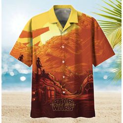 Disney Star Wars Hawaiian Shirt Summer Beach Starwars The Force Awakens 5 Aloha Button Up Shirt