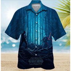 Disney Star Wars Hawaiian Shirt Summer Beach Starwars The Force Awakens Aloha Button Up Shirt