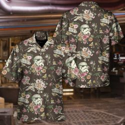 Disney Star Wars Hawaiian Shirt Summer Beach Stormtrooper Flower Vintage Aloha Button Up Shirt