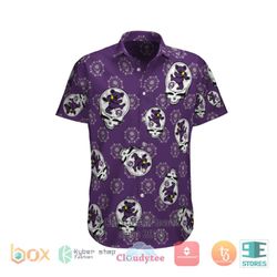 Grateful Dead Tropical Shirt Summer Beach Purple Dancing Bears Aloha Shirt