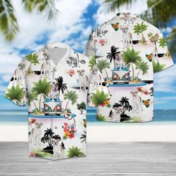 American Bulldog Vacation Hawaiian Shirt Summer Button Up