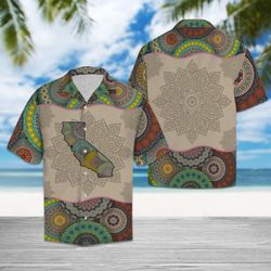 Awesome California Mandala Hawaiian Shirt Summer Button Up