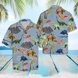 Awesome Dinosaur Hawaiian Shirt Summer Button Up