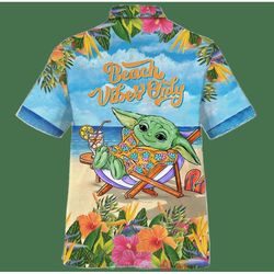 Baby Yoda Beach Vibes Only Hawaiian Shirt