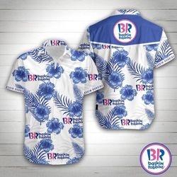 Baskin Robbins Hawaiian Shirt Summer Button Up