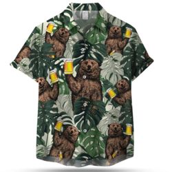 bear beer hawaiian shirt