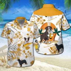 Bernese Mountain Dog Beer Hawaiian Shirt Summer Button Up