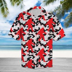 Bigfoot Camo Hawaiian Shirt Summer Button Up 1