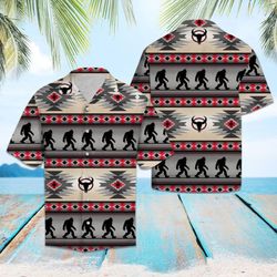 Bigfoot Native Pattern Hawaiian Shirt Summer Button Up