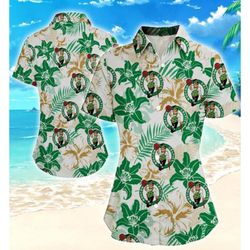 Boston Celtics Women Hawaiian Shirt Summer Button Up