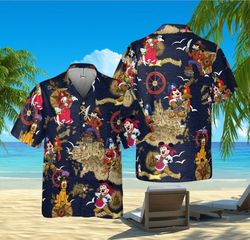 Disney Pirates Of Caribbean Tropical Shirt, Mickey And Friends A Pirates Life Summer Tropical