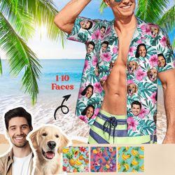 Customized Photo Summer Shirt Man Woman, Custom Summer Shirt with Face, Summer Shirt, Custom Birthday Tropical Shirt