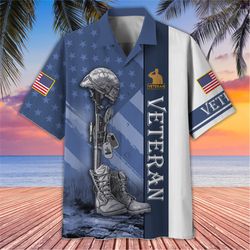 Veteran Summer Beach Shirt, US Veteran Bald Eagle Shirt, Veteran Gift, Tropical Summer Shirt, Veteran Hawaii Shirt
