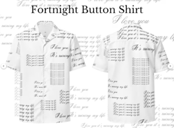 Fortnight Inspired Summer Shirt, Tortured Poet Button down shirt, Mens Taylor Inspired Shirt, TTPD Eras Tour Shirt