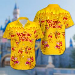 Winnie The Pooh Tropical Shirt, Bear Pig Tiger Shirt, Pooh And Friends Character Unisex Shirt, Family Summer Vacation