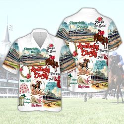 2024 Kentucky Derby Tropical Shirt, Derby Day, Horse Racing Summer Shirt, Churchill Downs, Run For The Roses Shirt