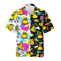 Retro Duck Tropical Shirts For Men Women, Aloha Summer Beach Duck Shirt Summer Tropical, Rubber Duck Tropical