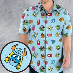 Yo Gabba Star Wars Mashup Tropical Shirt, Active Summer, Vibrant Summer, Cute Tropical Shirts, Funny Tropical Shirt