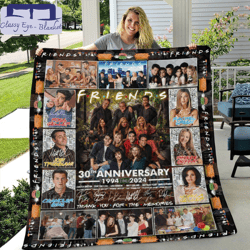 Friends 30th Anniversary 1994 - 2024 Thank You For The Memories Fleece Blanket
