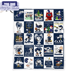 Snoopy Penn State Make Me Drink I Only Roll Penn State Marry Christmas Fleece Blanket