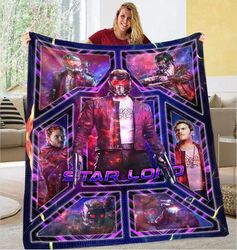 Star Lord Peter Quill Fleece Blanket  Guardians Of The Galaxy Blanket  Avengers Superhero Throw Blanket for Bed Couch So