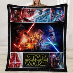 Star Wars PREMIUM Fleece Blanket, Star Wars Movie Fleece Blanket, Star War Fan Fleece Blanket, Vintage Movie Blanket Gif
