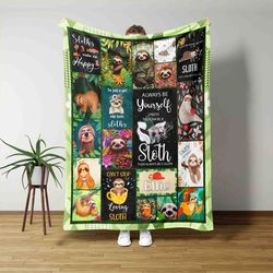 personalized sloth blanket, cute sloth blanket, sloth blanket, baby blanket, funny sloths blanket, custom name blanket