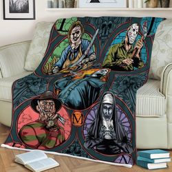 Characters Horror Film Halloween Sherpa Fleece Quilt Blanket BL1472 - Wisdom Teez.jpg