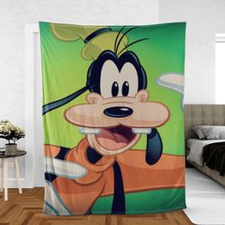Funny Face Goofy Mickey Mouse Sherpa Fleece Quilt Blanket BL2528 - Wisdom Teez.jpg
