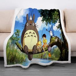Japan My Neighbor Totoro Cute Sherpa Fleece Quilt Blanket BL2134 - Wisdom Teez.jpg