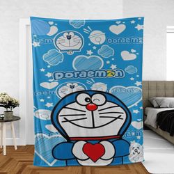 Lovely Doraemon Japanese manga Sherpa Fleece Quilt Blanket