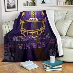 Minnesota Vikings American Football Team Sherpa Fleece Quilt Blanket