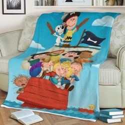 Snoopy Peanuts & Friends One Piece Sherpa Fleece Quilt Blanket