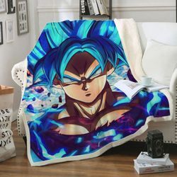 Son Goku Dragon Ball Z Anime Sherpa Fleece Quilt Blanket