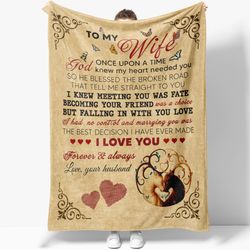 Custom To my wife Fleece Sherpa Blankets Gifts for Wife, Birthday Gifts Christmas blanket, Wife blanket, Anniversary bla