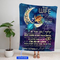 Custom To my wife Fleece Sherpa Blankets Gifts for Wife, Birthday Gifts Christmas blanket, Wife blanket, Anniversary bla