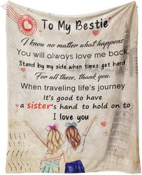 Personalized To My Bestie Blanket Stand by My Side When Times Get Hard Fleece Blankets Birthday Gifts For Bestie Happy D