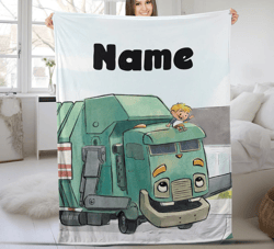 Trash Truck Blanket, Trash Truck Blanket, Trash Truck Birthday Gifts, Truck Lover Gift Blanket, Gift For Boys