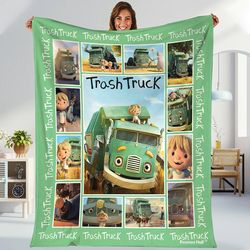 Trash Truck Fleece Blanket Trash Truck Blanket Trash Truck Birthday Gifts Trash Truck Gift
